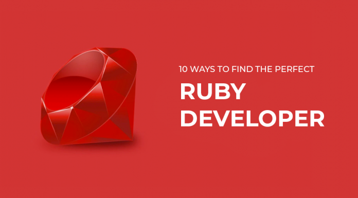 10 Ways to Find the Perfect Ruby Developer Programmer writing code on a laptop at a desk