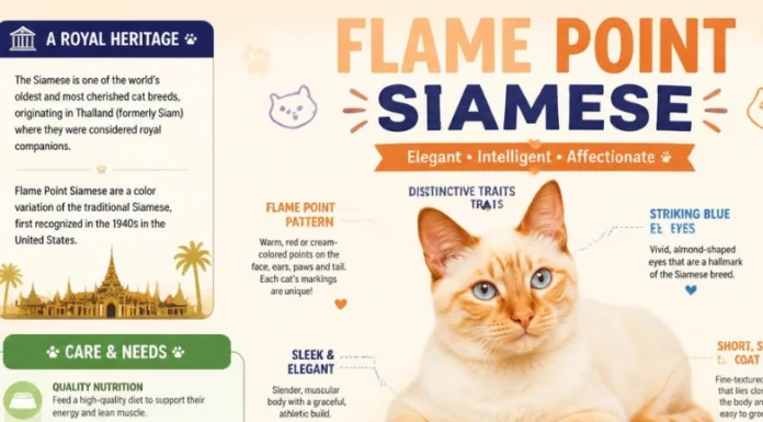 Flame Point Siamese Cats: Appearance, Personality, Color Genetics, Care Needs, Lifespan, Health, Rarity, and Cost in the U.S. Flame Point Siamese